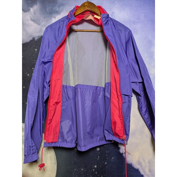 Vintage Woolrich Purple Red Windbreaker Jacket Size Medium 80s 90s Retro Outdoor - Picture 3 of 9